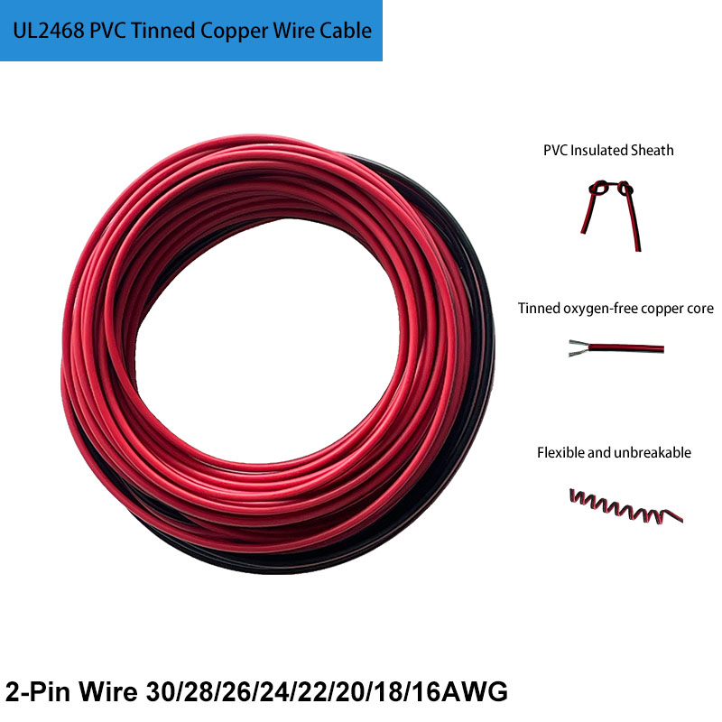 Wire 22 Gauge Copper - UL2468 PVC 2-pinowy przewód cynowany miedziany