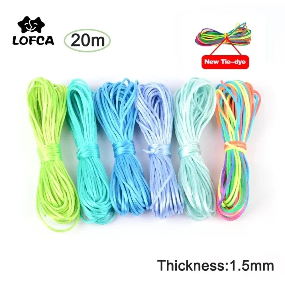 Knotting Cord Silk - 20m/zestaw DIY Nylonowe Sznurki 1,5mm Łańcuszek