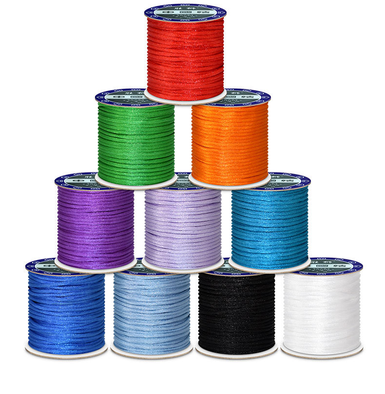 Knotting Cord Silk - 1.5mm 2mm 2.5mm Nylon bawełna czarny
