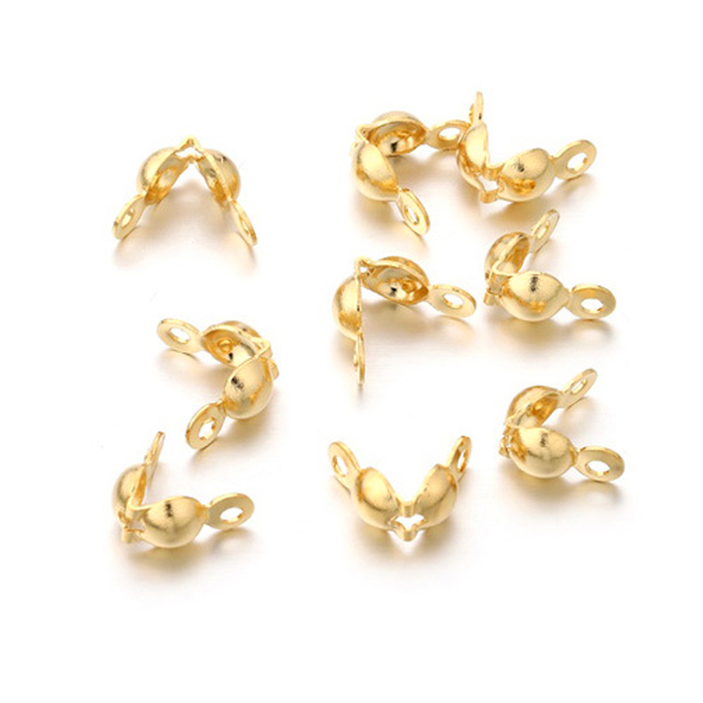 Jewelry Making Knots For Clasps - 100Pcs Pozłacana końcówka z klapką ze