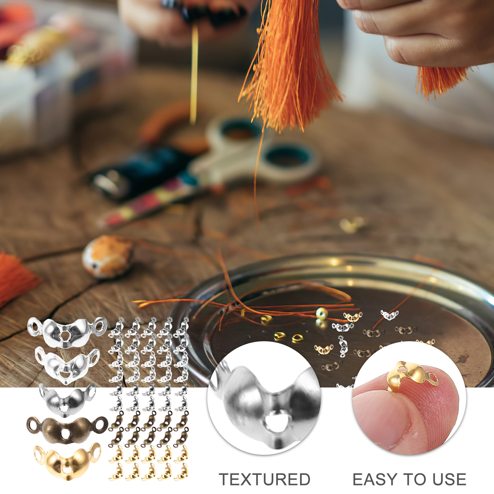 1000 sztuk metalowych osłonek  – Jewelry Making Knots For Clasps recenzja i cena
