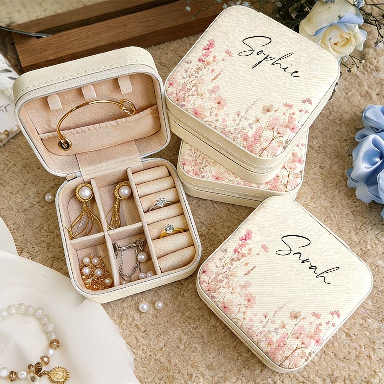 Beżowe pudełko na biżuterię z  – Jewelry Making For Birthday Party recenzja i cena